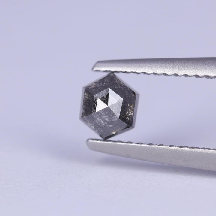 0.65ct Hexagon Rose Cut Salt and Pepper Diamond Loose Gemstones