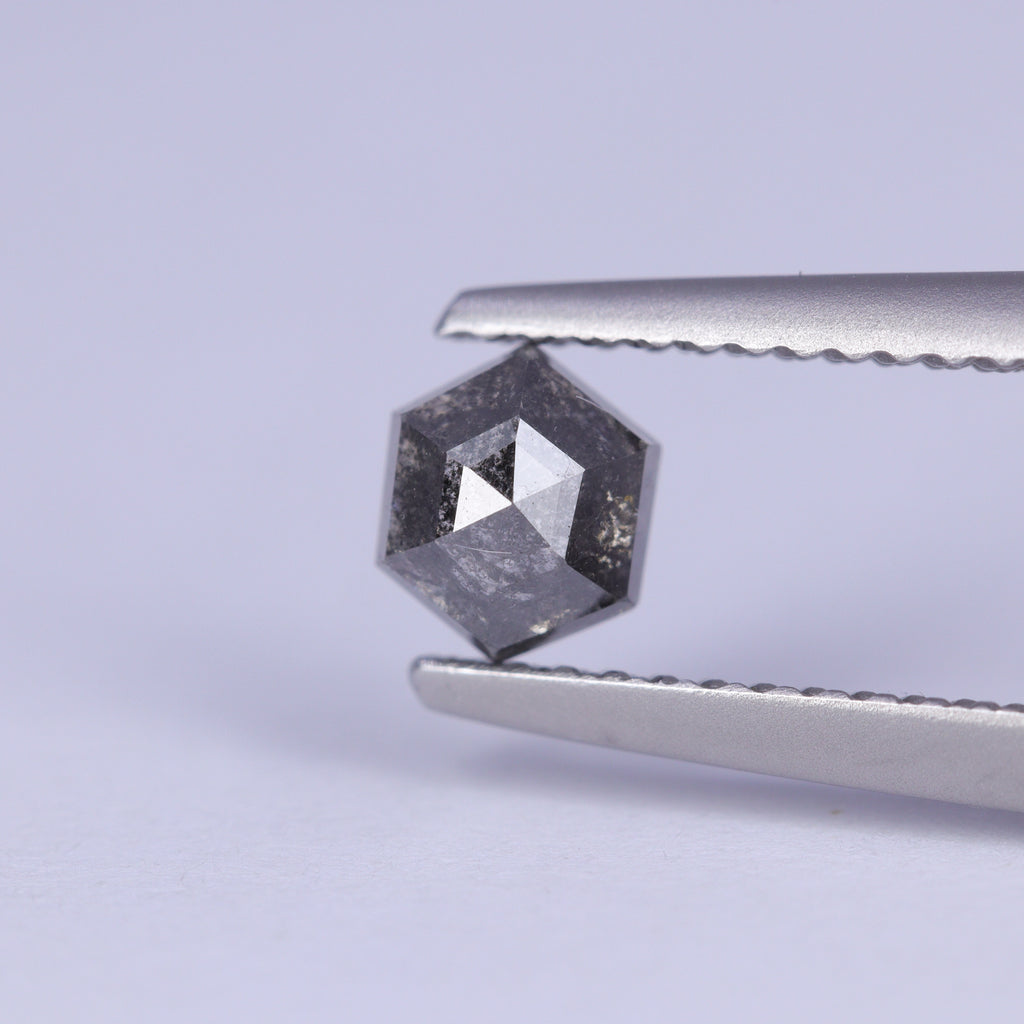 0.65ct Hexagon Rose Cut Salt and Pepper Diamond Loose Gemstones