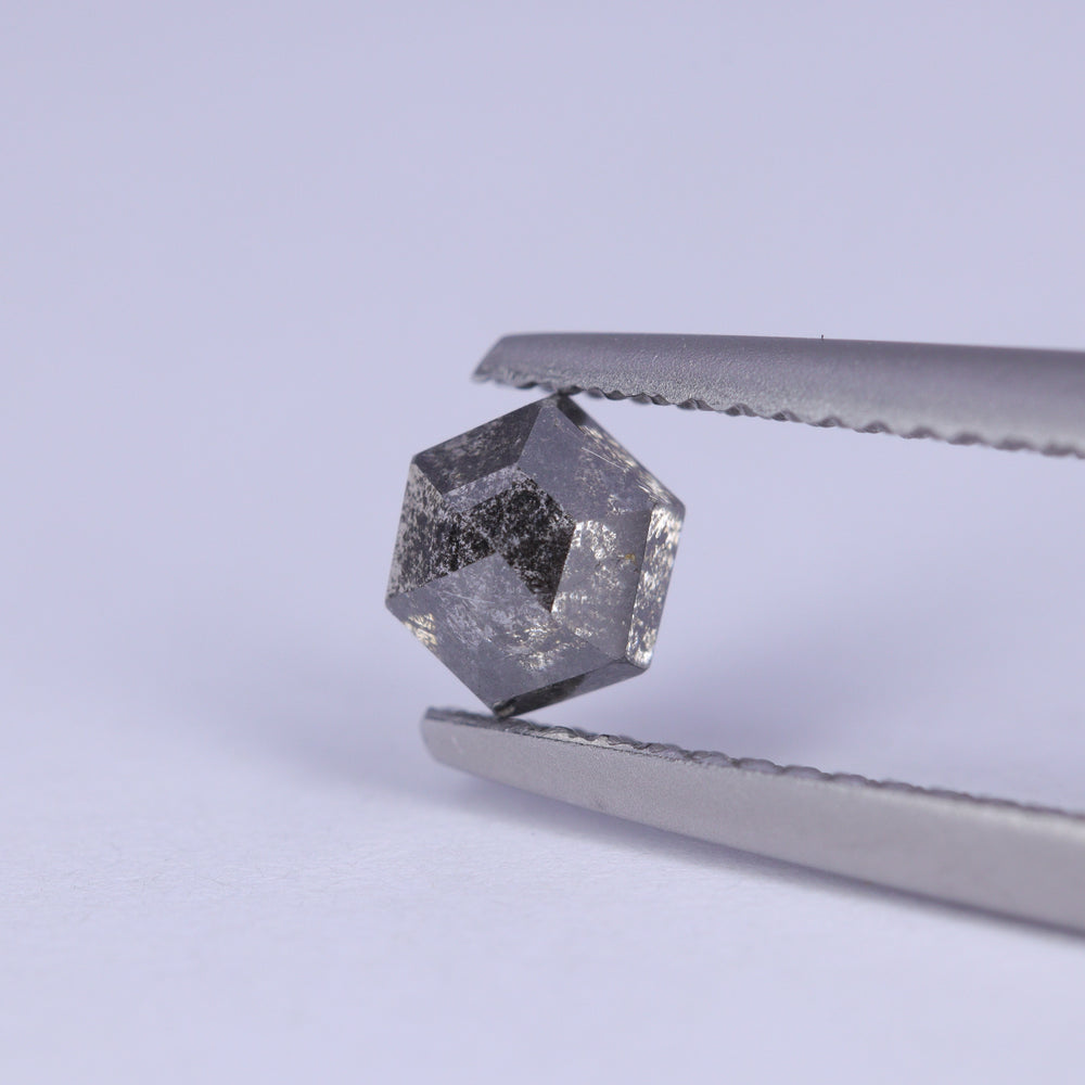0.65ct Hexagon Rose Cut Salt and Pepper Diamond Loose Gemstones