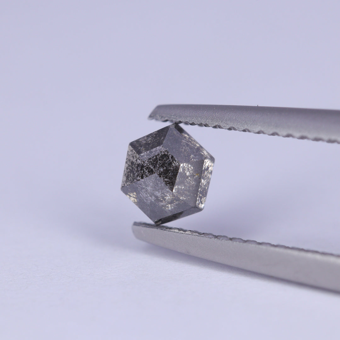 0.65ct Hexagon Rose Cut Salt and Pepper Diamond Loose Gemstones