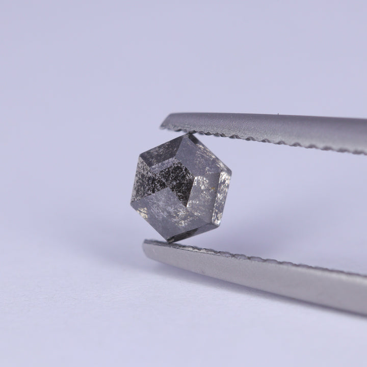 0.65ct Hexagon Rose Cut Salt and Pepper Diamond Loose Gemstones