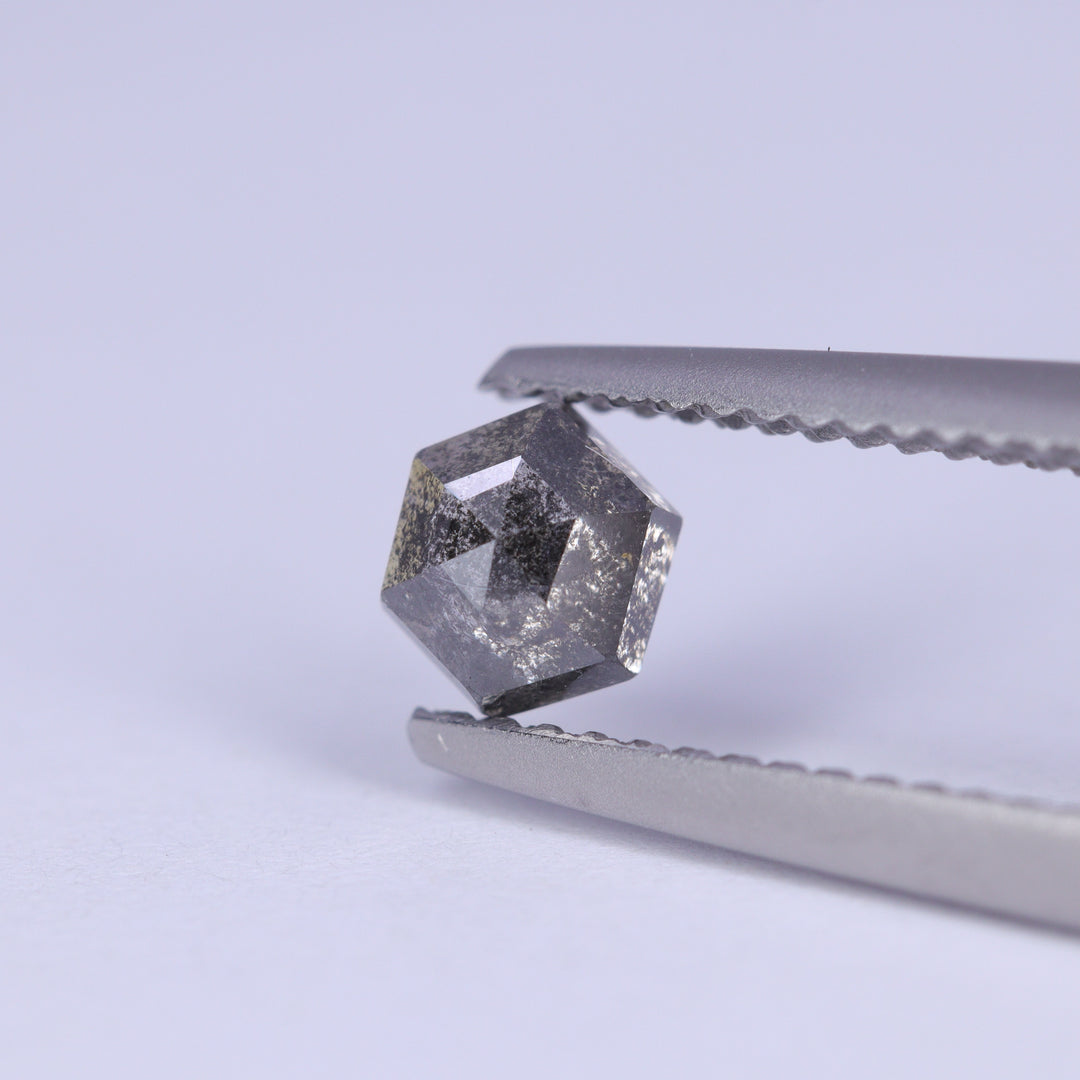 0.65ct Hexagon Rose Cut Salt and Pepper Diamond Loose Gemstones