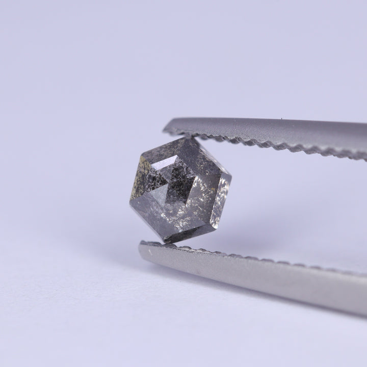 0.65ct Hexagon Rose Cut Salt and Pepper Diamond Loose Gemstones