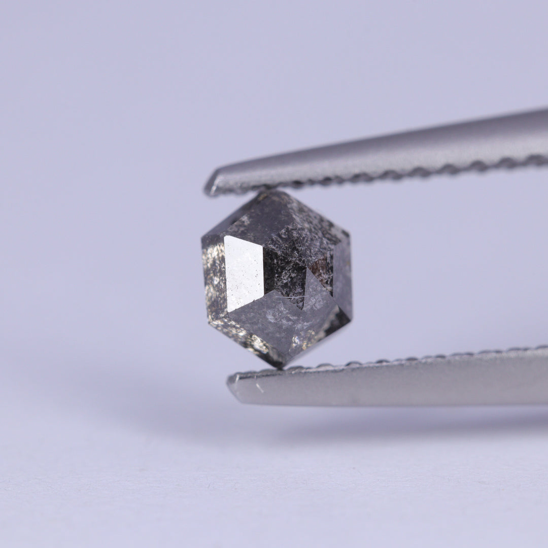 0.65ct Hexagon Rose Cut Salt and Pepper Diamond Loose Gemstones