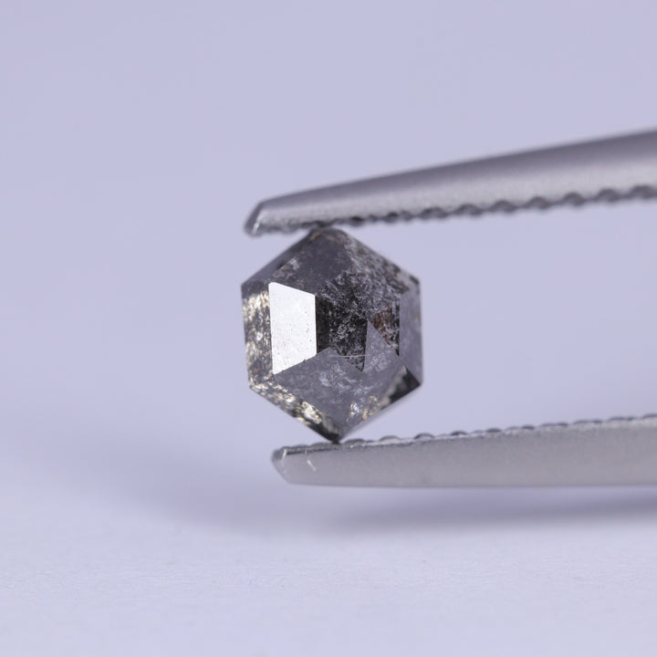 0.65ct Hexagon Rose Cut Salt and Pepper Diamond Loose Gemstones
