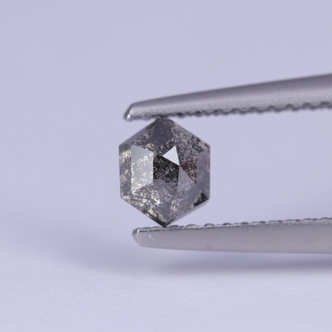 0.65ct Hexagon Rose Cut Salt and Pepper Diamond Loose Gemstones