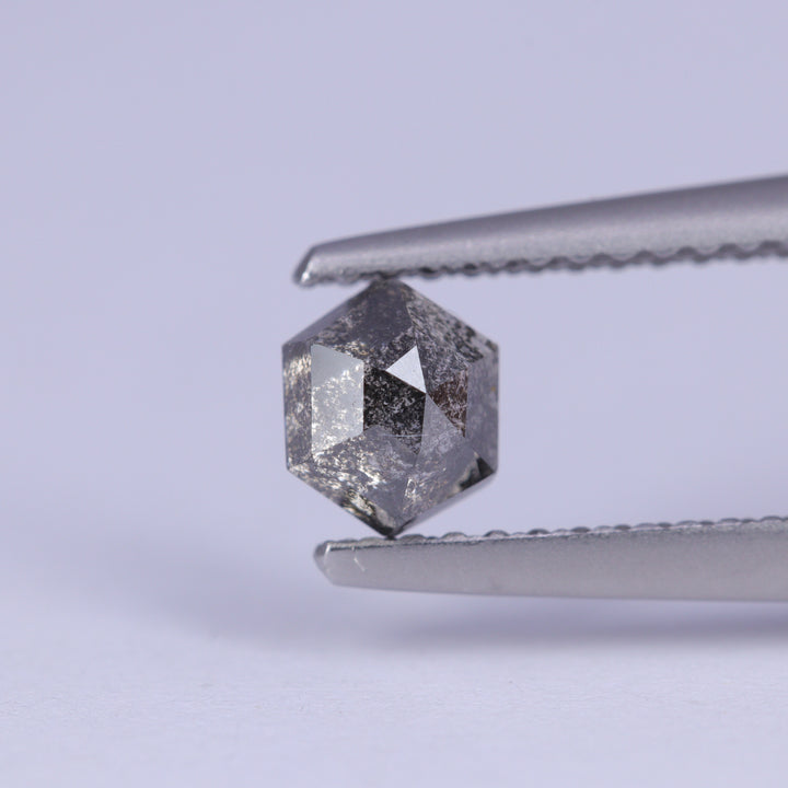 0.65ct Hexagon Rose Cut Salt and Pepper Diamond Loose Gemstones