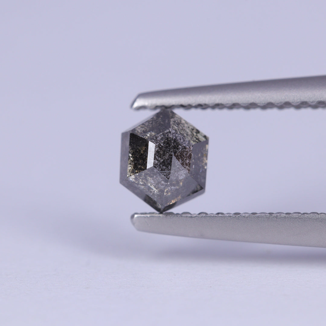 0.65ct Hexagon Rose Cut Salt and Pepper Diamond Loose Gemstones