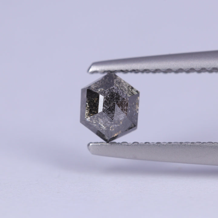 0.65ct Hexagon Rose Cut Salt and Pepper Diamond Loose Gemstones