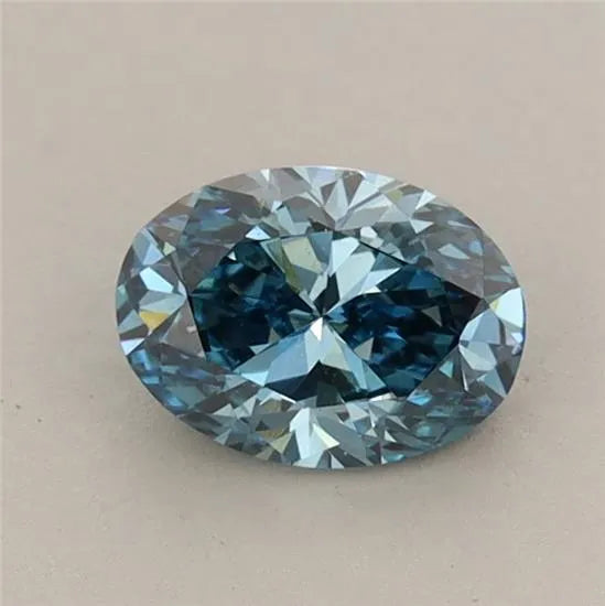 0.65ct Oval Lab Grown Diamond (Colour Fancy Vivid Blue, Clarity VS1, IGI Certified) diamond