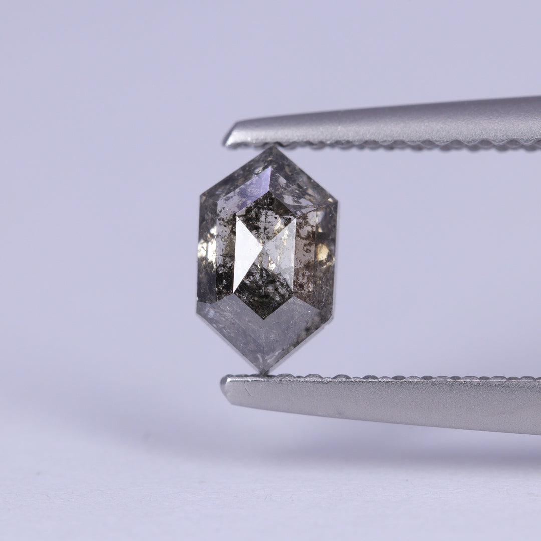 0.66ct Elongated Hexagon Cut Salt and Pepper Diamond Loose Gemstones