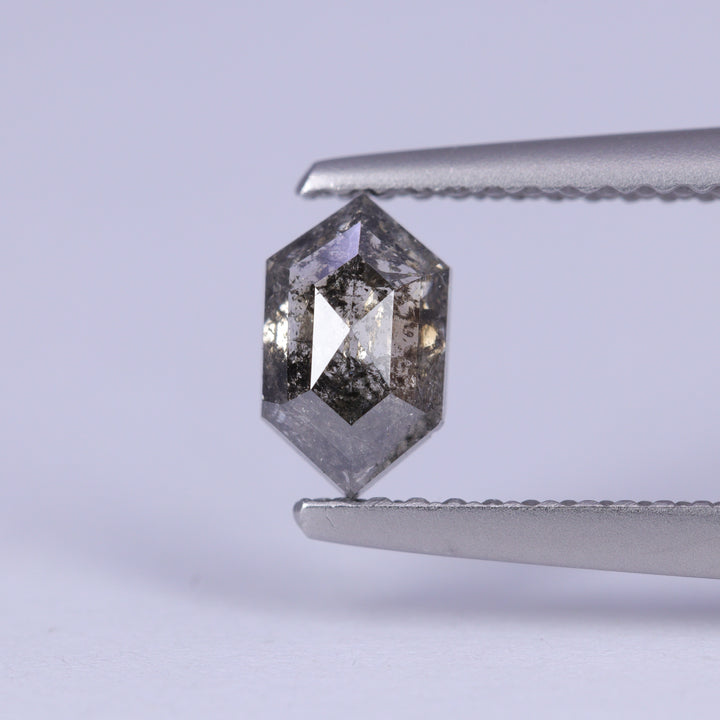 0.66ct Elongated Hexagon Cut Salt and Pepper Diamond Loose Gemstones