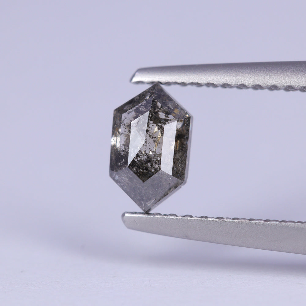 0.66ct Elongated Hexagon Cut Salt and Pepper Diamond Loose Gemstones