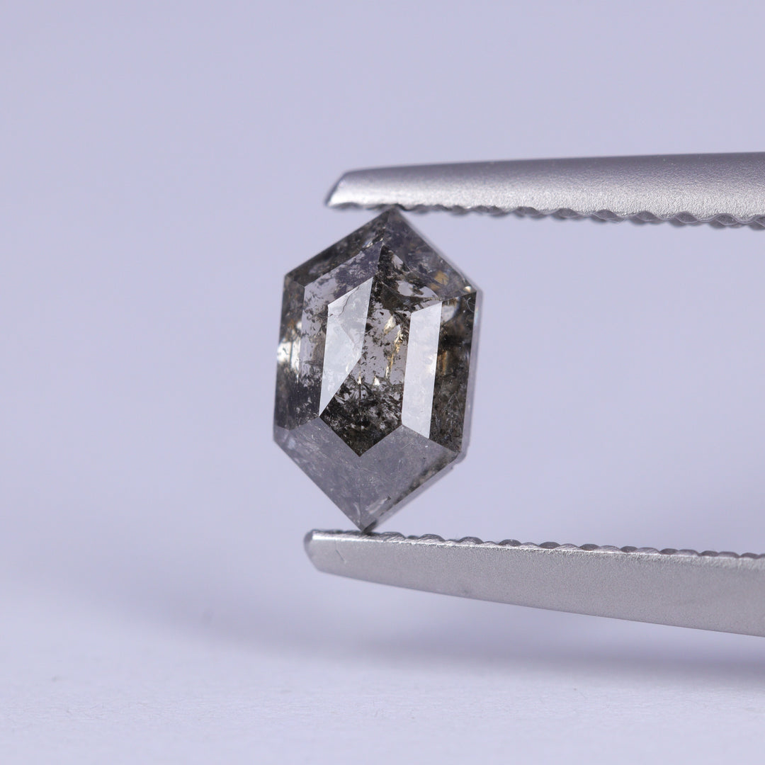 0.66ct Elongated Hexagon Cut Salt and Pepper Diamond Loose Gemstones