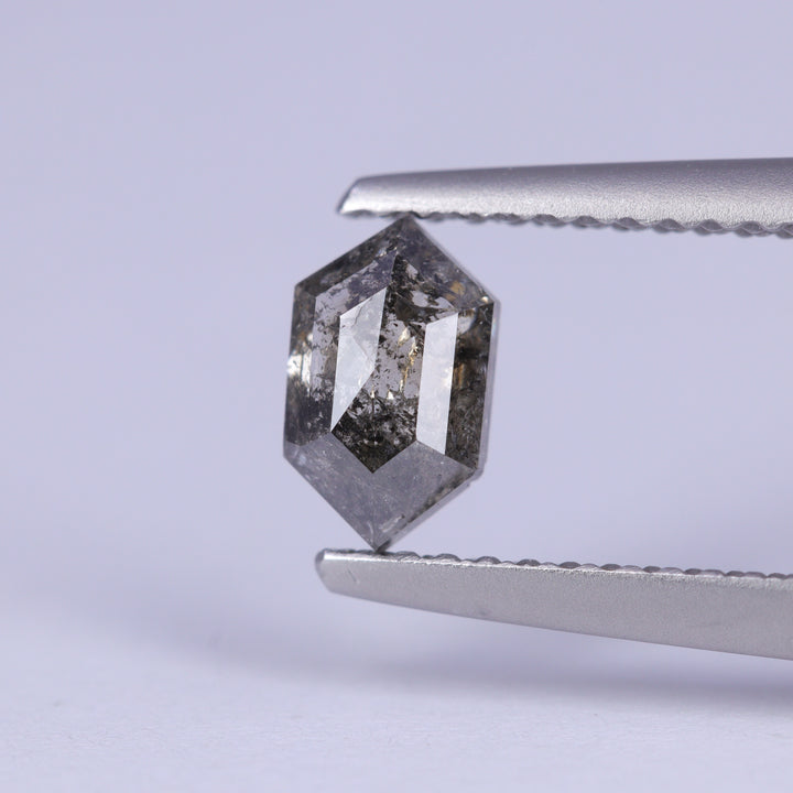 0.66ct Elongated Hexagon Cut Salt and Pepper Diamond Loose Gemstones
