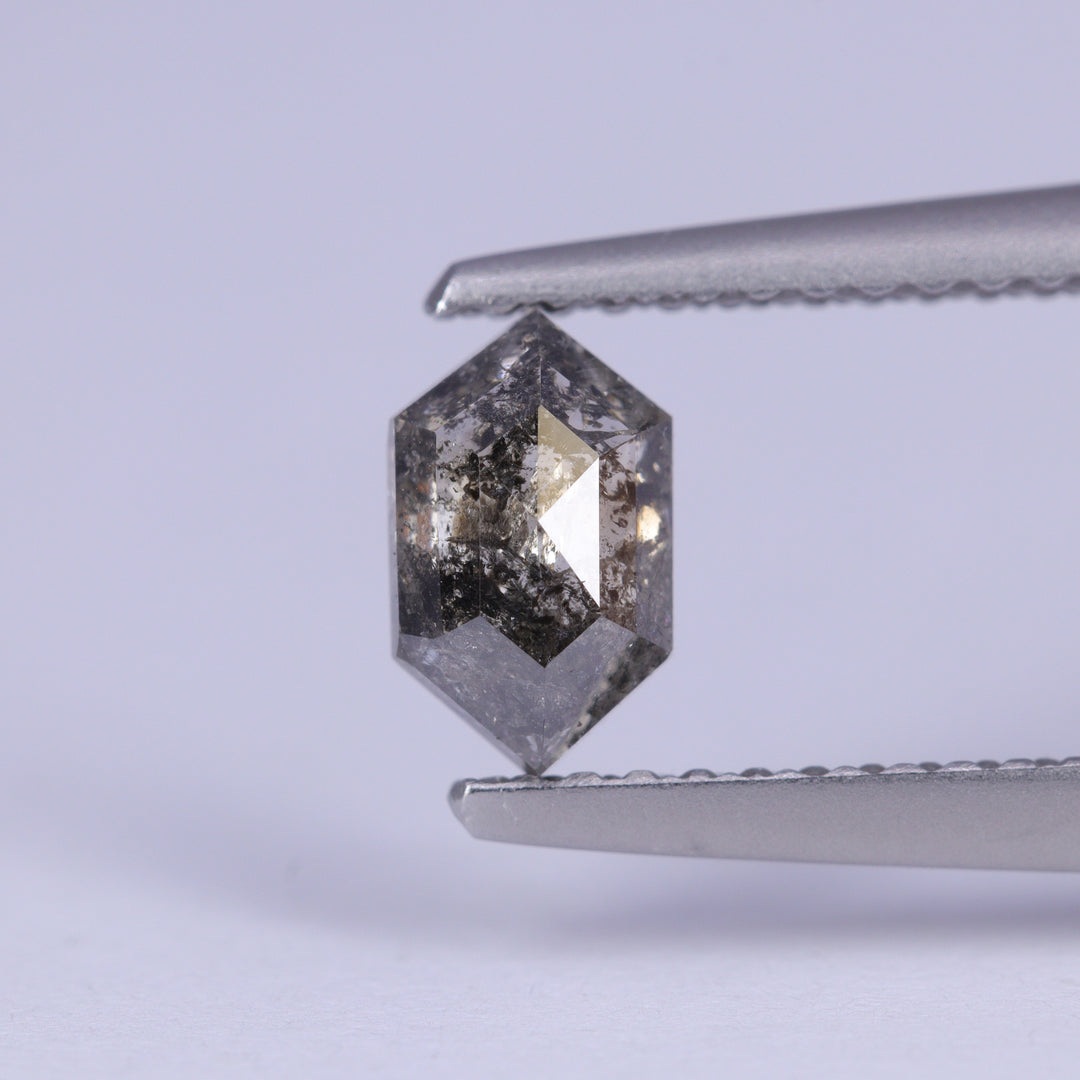 0.66ct Elongated Hexagon Cut Salt and Pepper Diamond Loose Gemstones