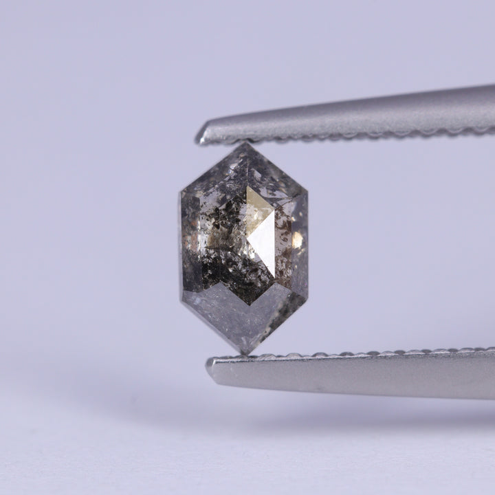 0.66ct Elongated Hexagon Cut Salt and Pepper Diamond Loose Gemstones