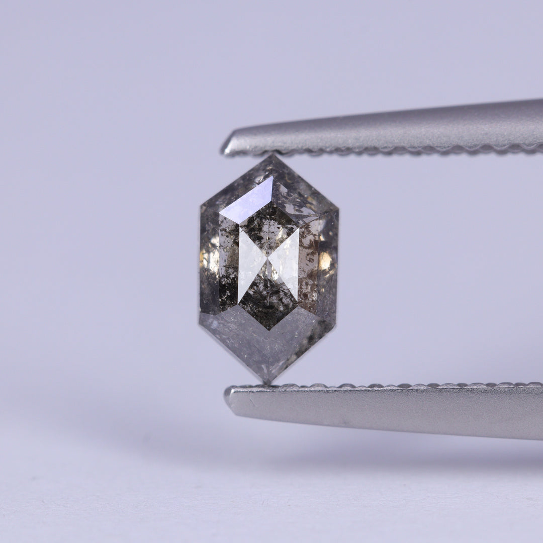 0.66ct Elongated Hexagon Cut Salt and Pepper Diamond Loose Gemstones