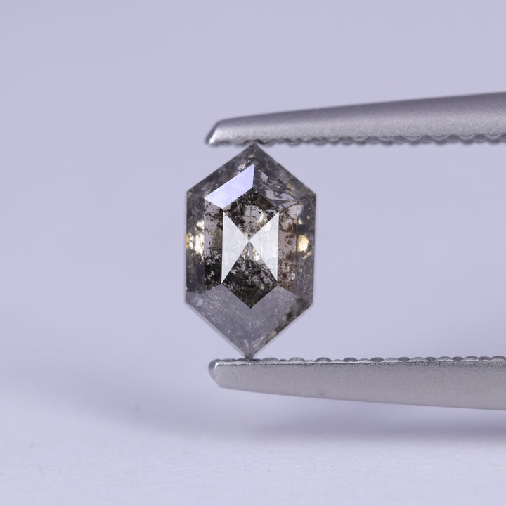 0.66ct Elongated Hexagon Cut Salt and Pepper Diamond Loose Gemstones