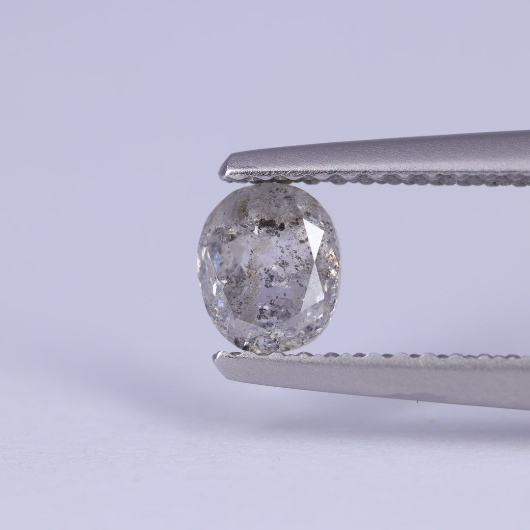 0.66ct Oval Cut Salt and Pepper Diamond Loose Gemstones