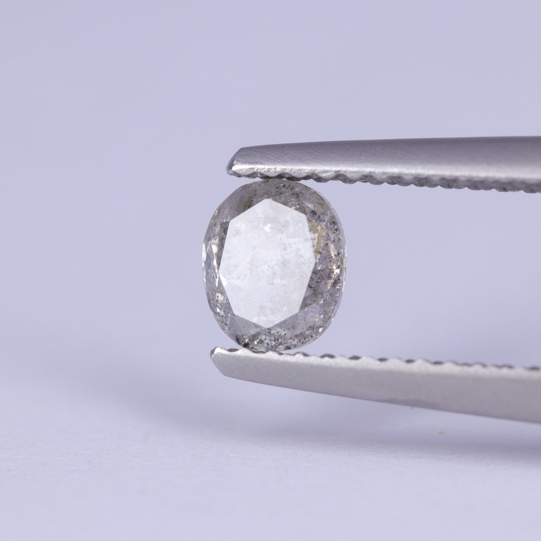 0.66ct Oval Cut Salt and Pepper Diamond Loose Gemstones