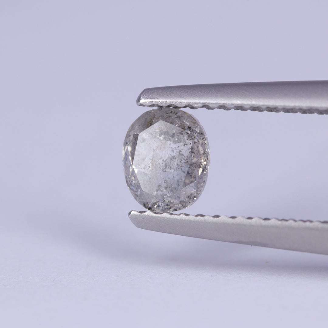 0.66ct Oval Cut Salt and Pepper Diamond Loose Gemstones