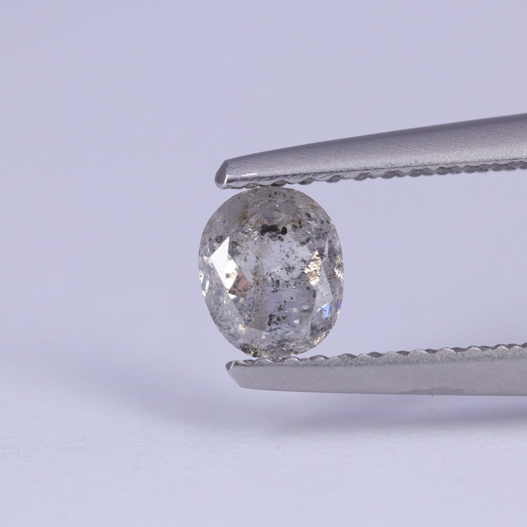 0.66ct Oval Cut Salt and Pepper Diamond Loose Gemstones