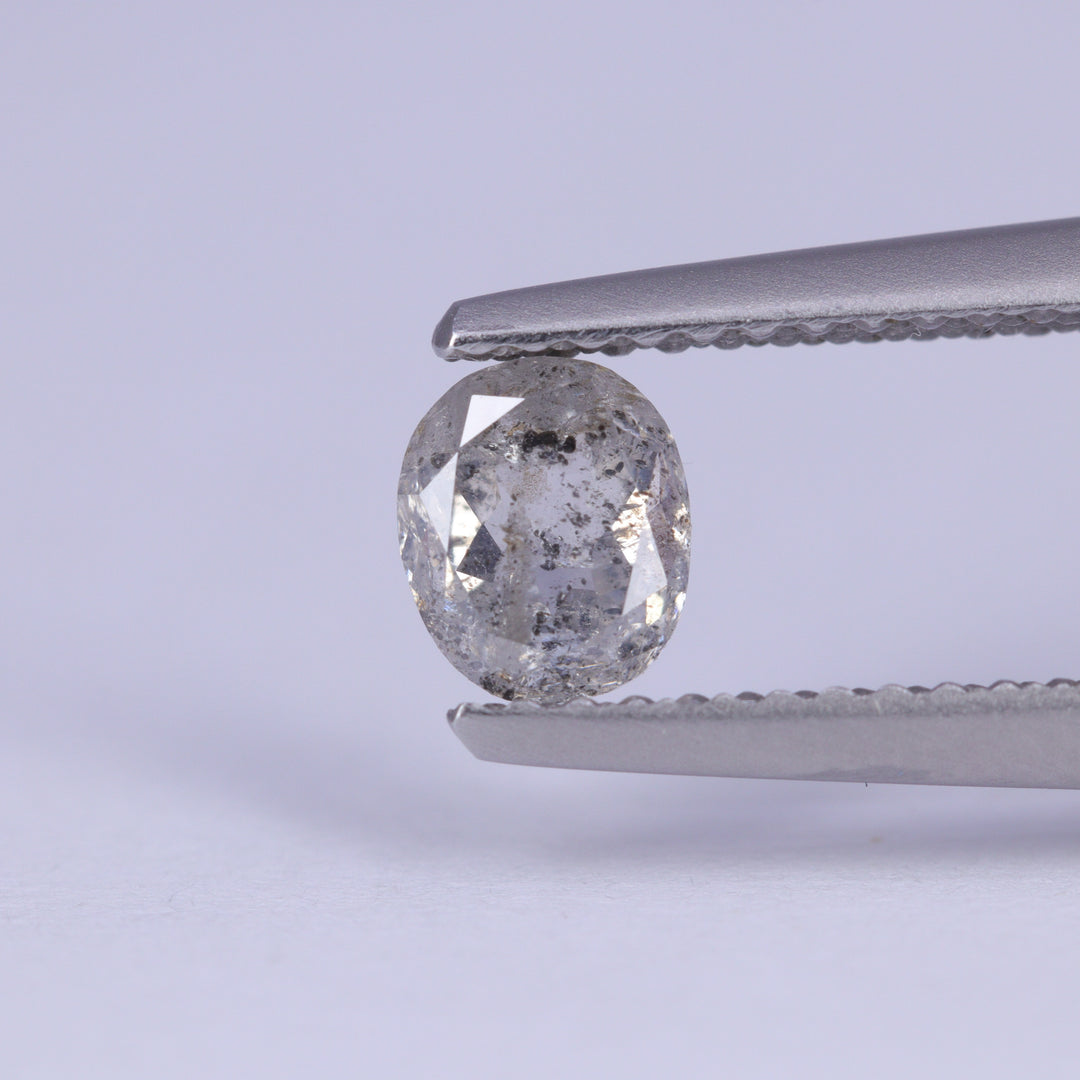 0.66ct Oval Cut Salt and Pepper Diamond Loose Gemstones