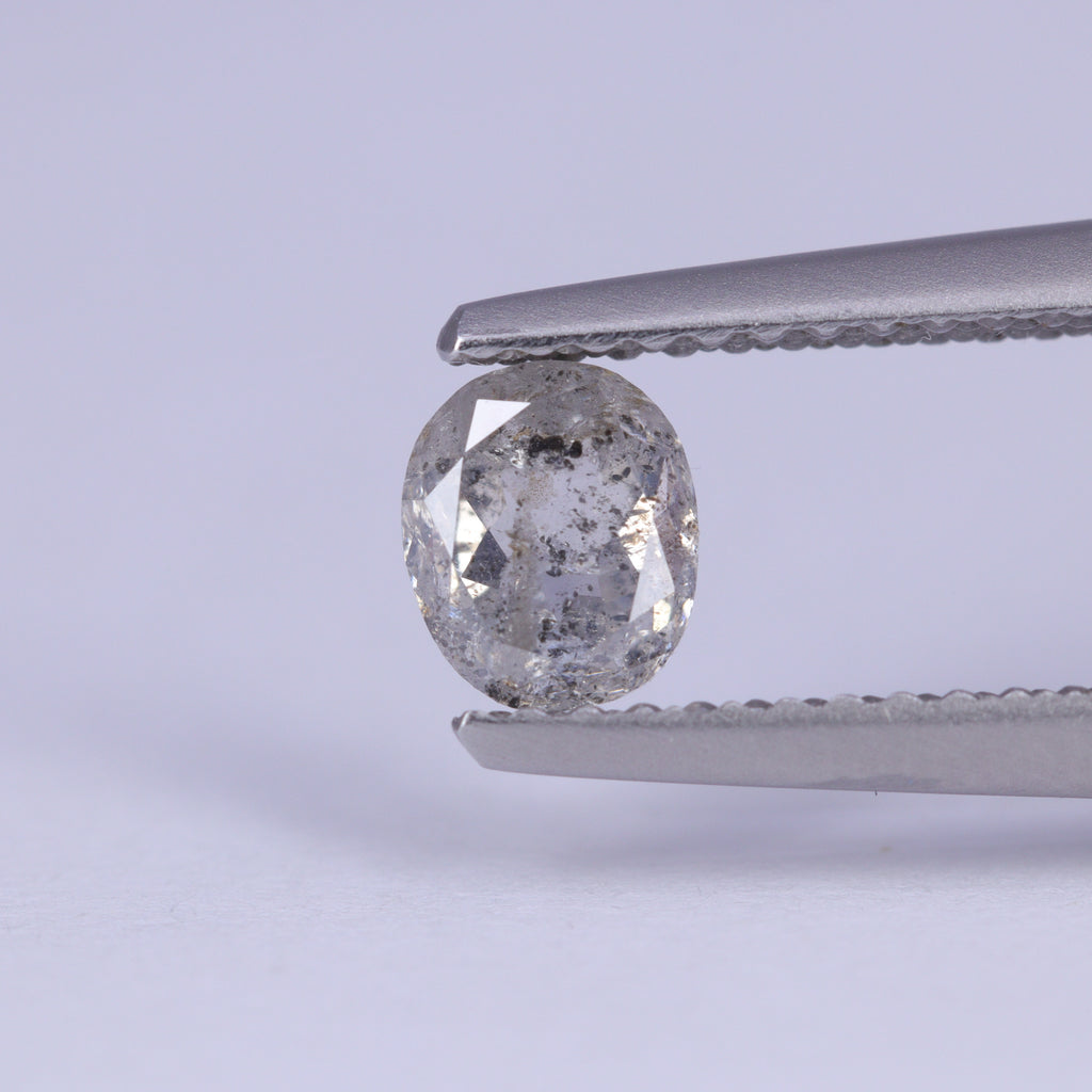 0.66ct Oval Cut Salt and Pepper Diamond Loose Gemstones