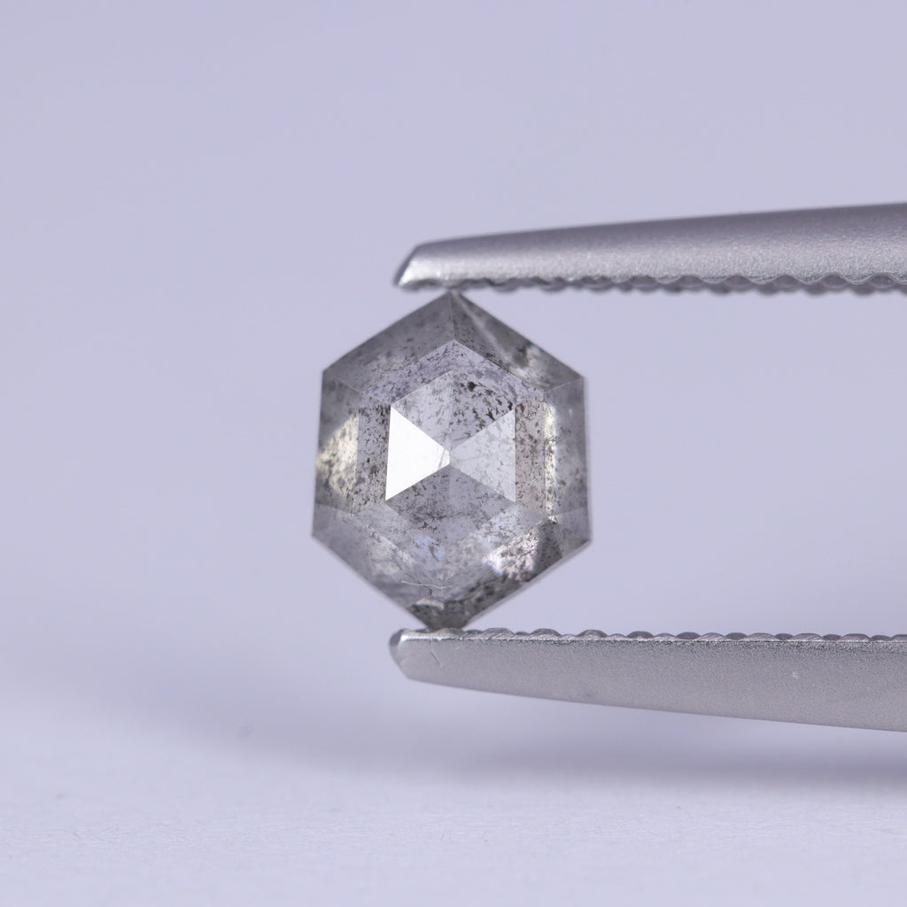 0.72ct Hexagon Rose Cut Salt and Pepper Diamond Loose Gemstones
