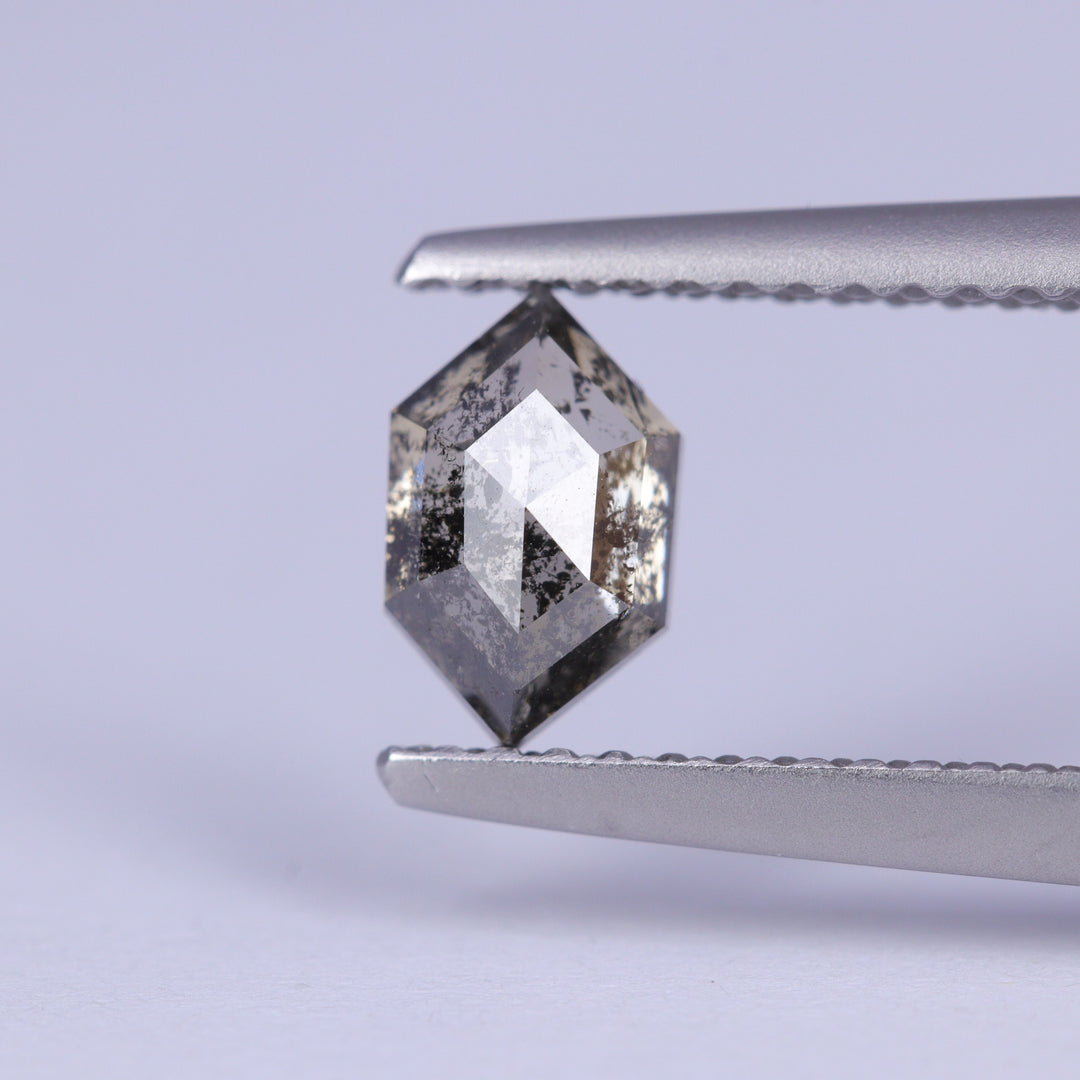 0.73ct Hexagon Rose Cut Salt and Pepper Diamond Loose Gemstones