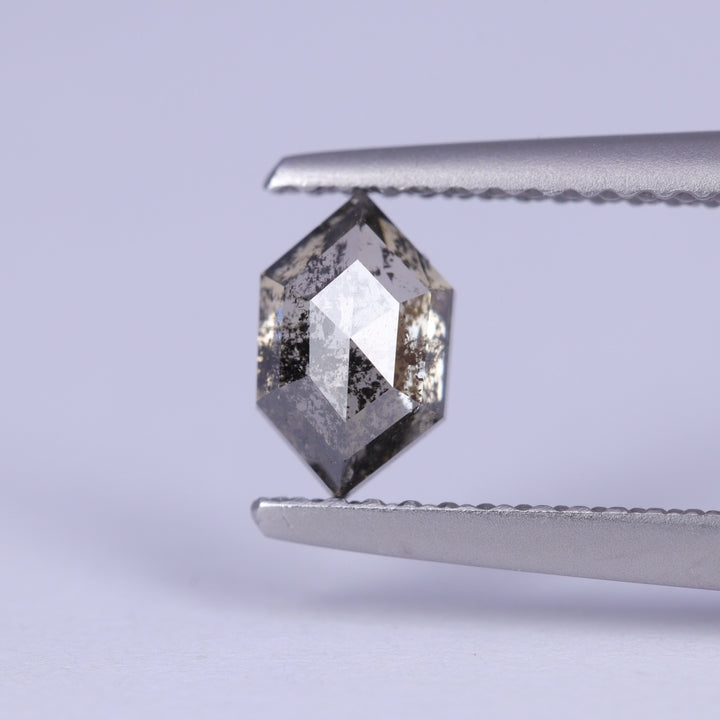 0.73ct Hexagon Rose Cut Salt and Pepper Diamond Loose Gemstones