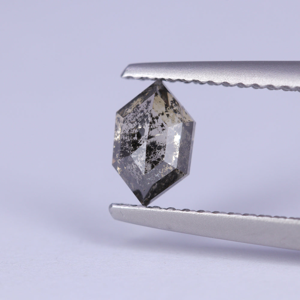 0.73ct Hexagon Rose Cut Salt and Pepper Diamond Loose Gemstones