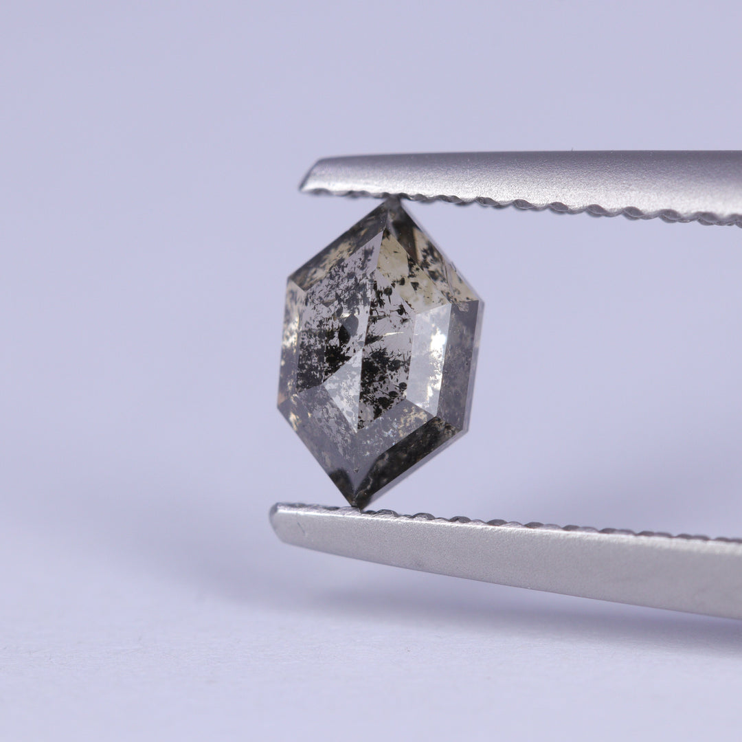 0.73ct Hexagon Rose Cut Salt and Pepper Diamond Loose Gemstones