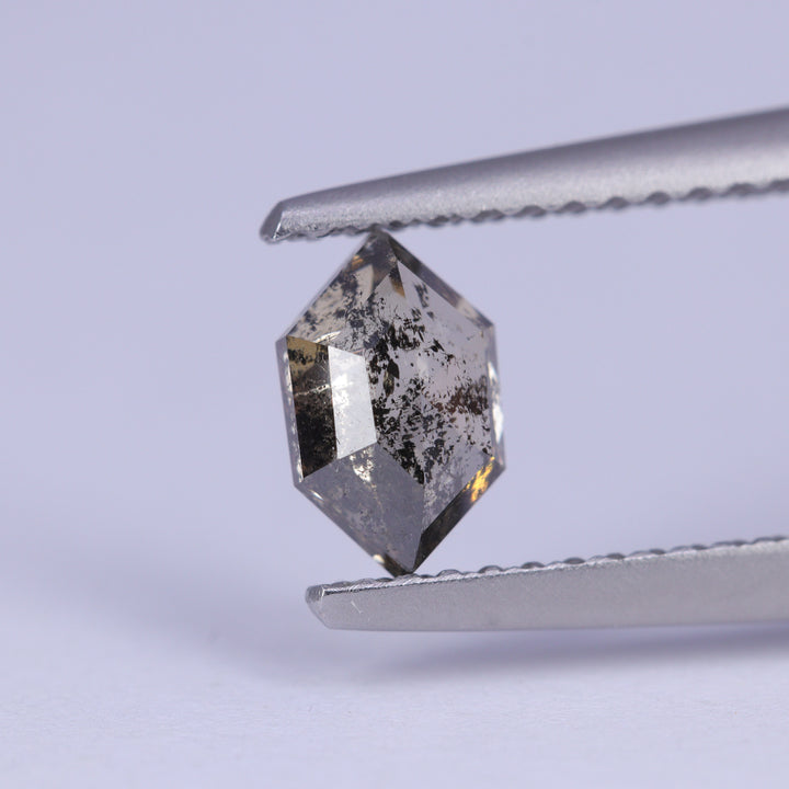 0.73ct Hexagon Rose Cut Salt and Pepper Diamond Loose Gemstones