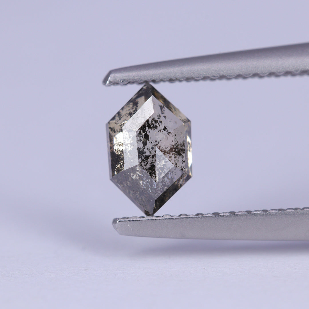 0.73ct Hexagon Rose Cut Salt and Pepper Diamond Loose Gemstones