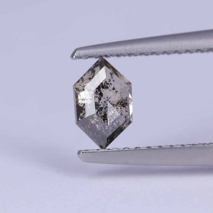 0.73ct Hexagon Rose Cut Salt and Pepper Diamond Loose Gemstones