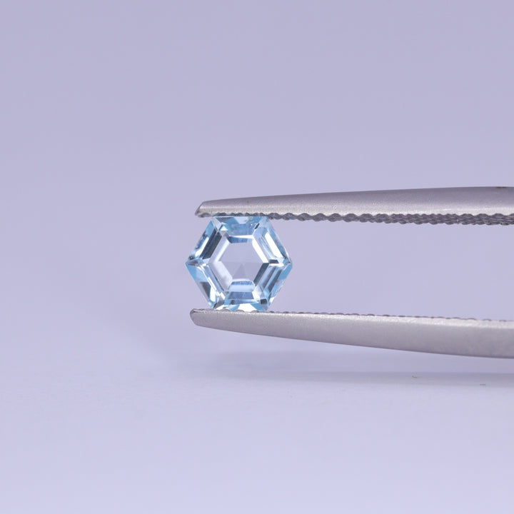0.75ct Hexagon Cut Sky Blue Topaz Loose Gemstones
