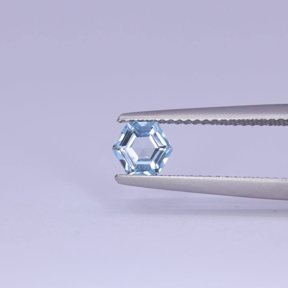 0.75ct Hexagon Cut Sky Blue Topaz Loose Gemstones