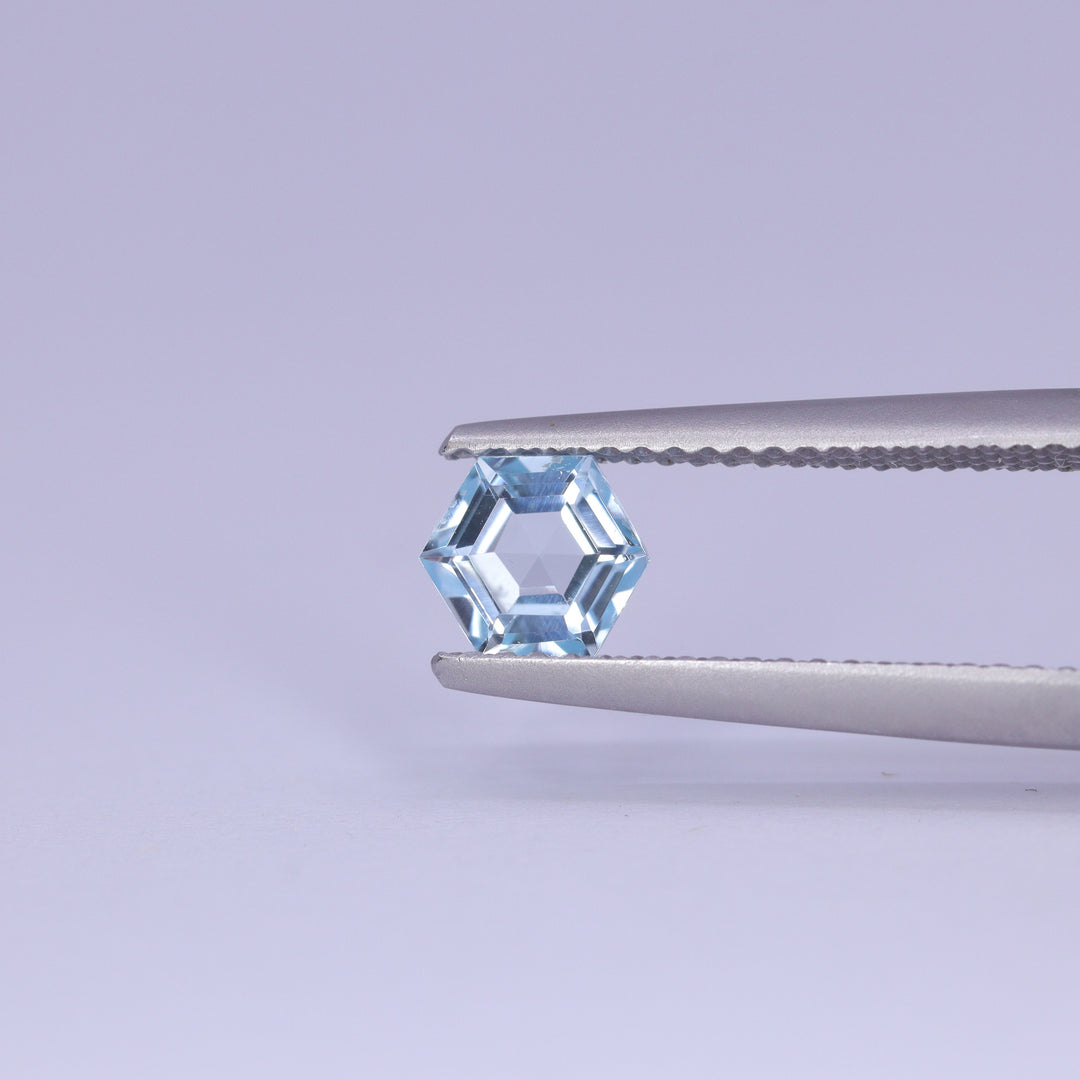 0.75ct Hexagon Cut Sky Blue Topaz Loose Gemstones