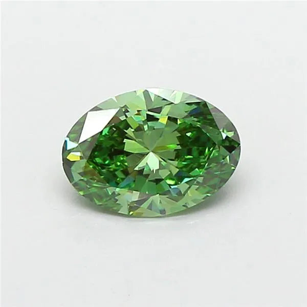 0.76ct Oval Lab Grown Diamond (Colour Fancy Vivid Green, Clarity VVS2, IGI Certified)