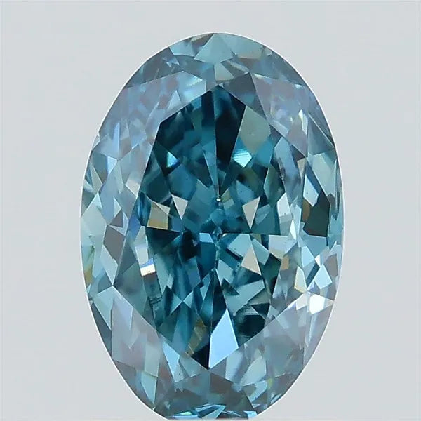 0.80ct Oval Lab Grown Diamond (Colour Fancy Vivid Blue, Clarity VS1, IGI Certified) diamond