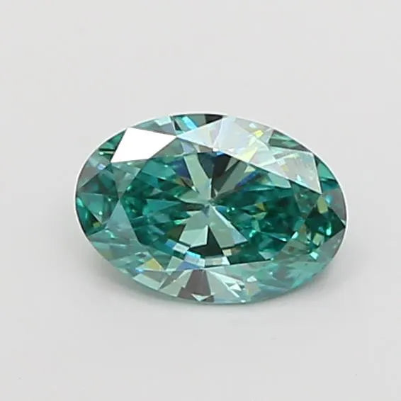 0.80ct Oval Lab Grown Diamond (Colour Fancy Vivid Green, Clarity VVS2, IGI Certified)