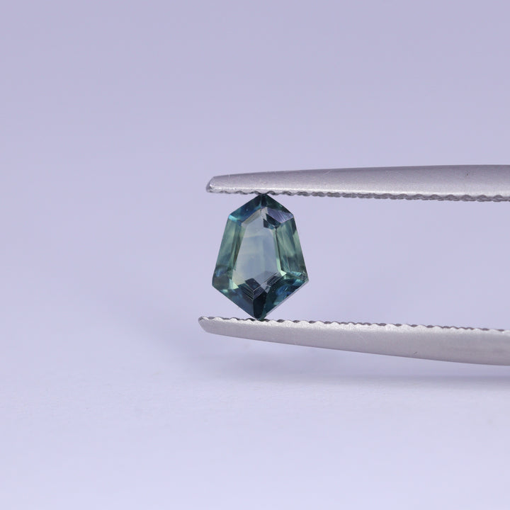 0.86ct Geometric Shield Teal Montana Sapphire Loose Gemstones