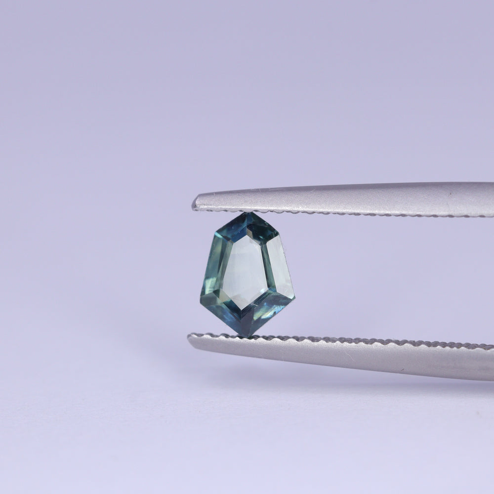 0.86ct Geometric Shield Teal Montana Sapphire Loose Gemstones