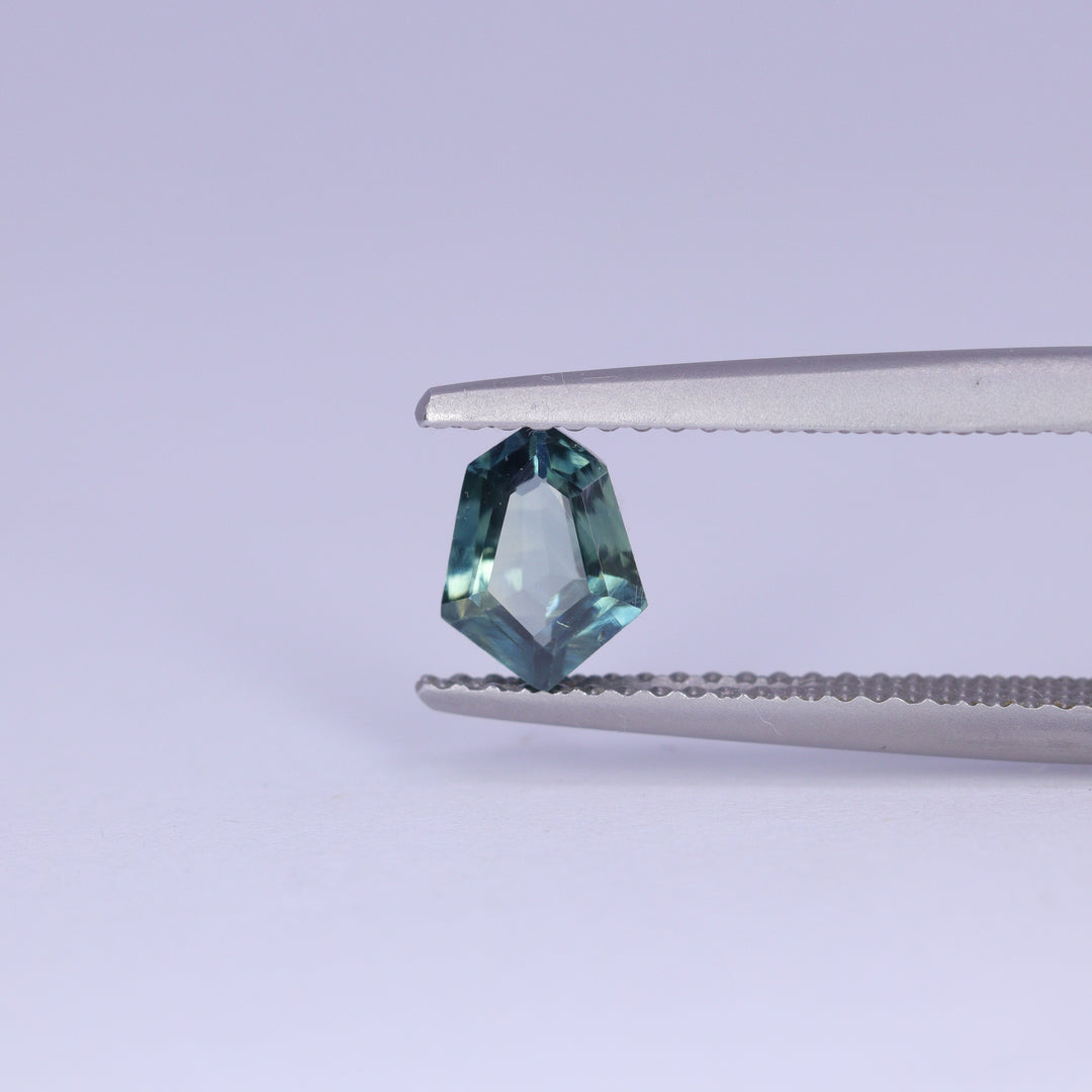 0.86ct Geometric Shield Teal Montana Sapphire Loose Gemstones