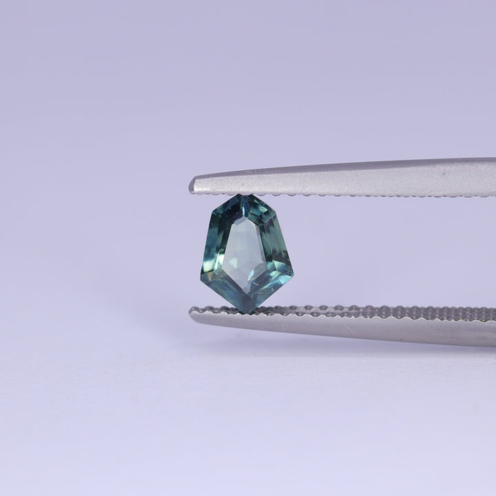 0.86ct Geometric Shield Teal Montana Sapphire Loose Gemstones