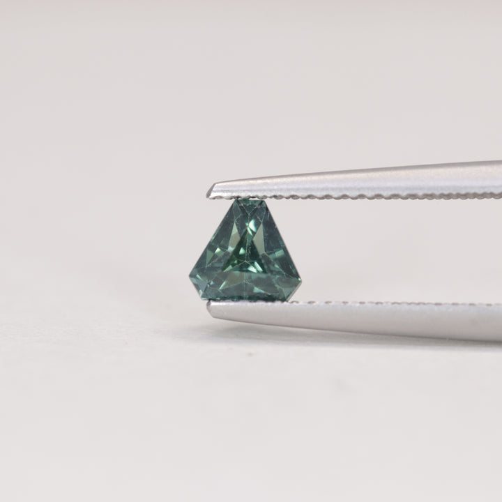 0.87ct Cut Corner Trilliant/Shield Geometric Teal Sapphire