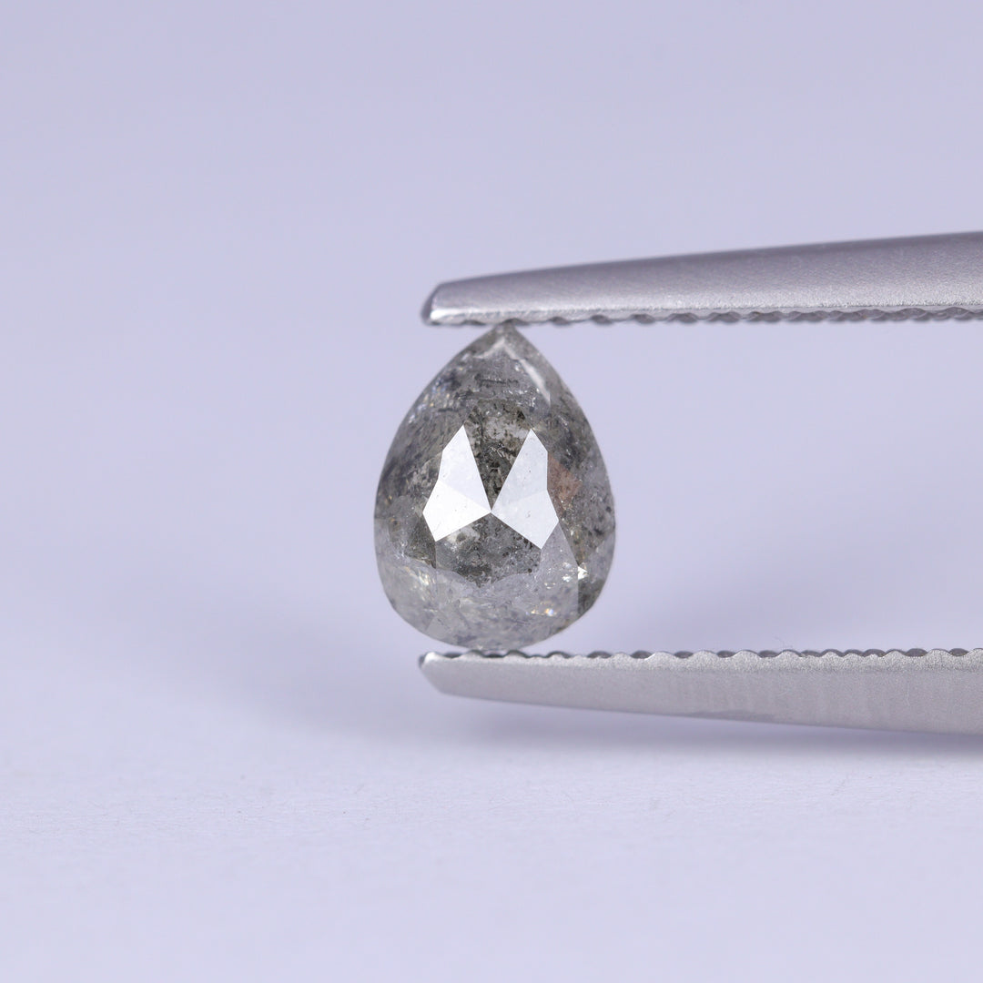 0.87ct Pear Cut Salt and Pepper Diamond Loose Gemstones