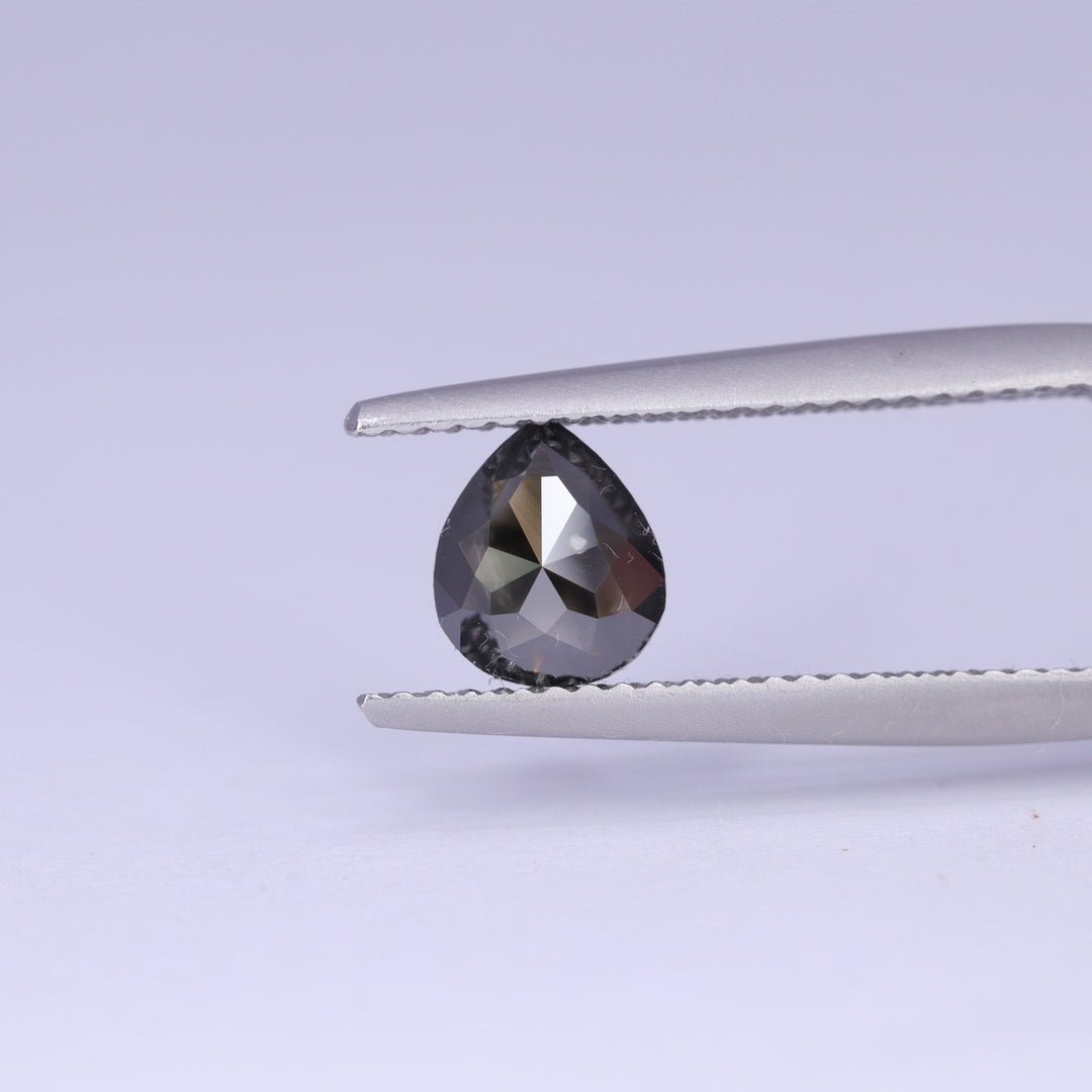 0.98ct Pear Cut Black Salt and Pepper Diamond Loose Gemstones